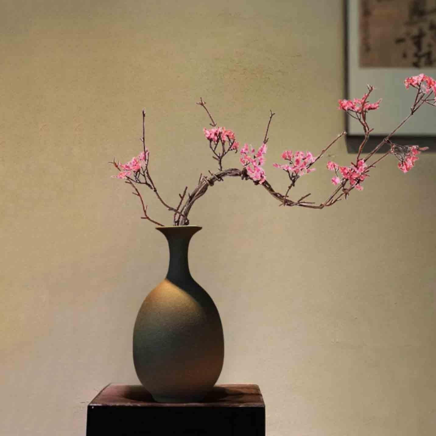 SONGYL-20249 造花 ピンク 桜 花瓶付き セラミック ティールーム 玄関